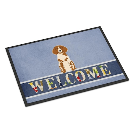 Carolines Treasures 18 x 27 in. Brittany Spaniel Welcome Indoor or Outdoor Mat BB5653MAT